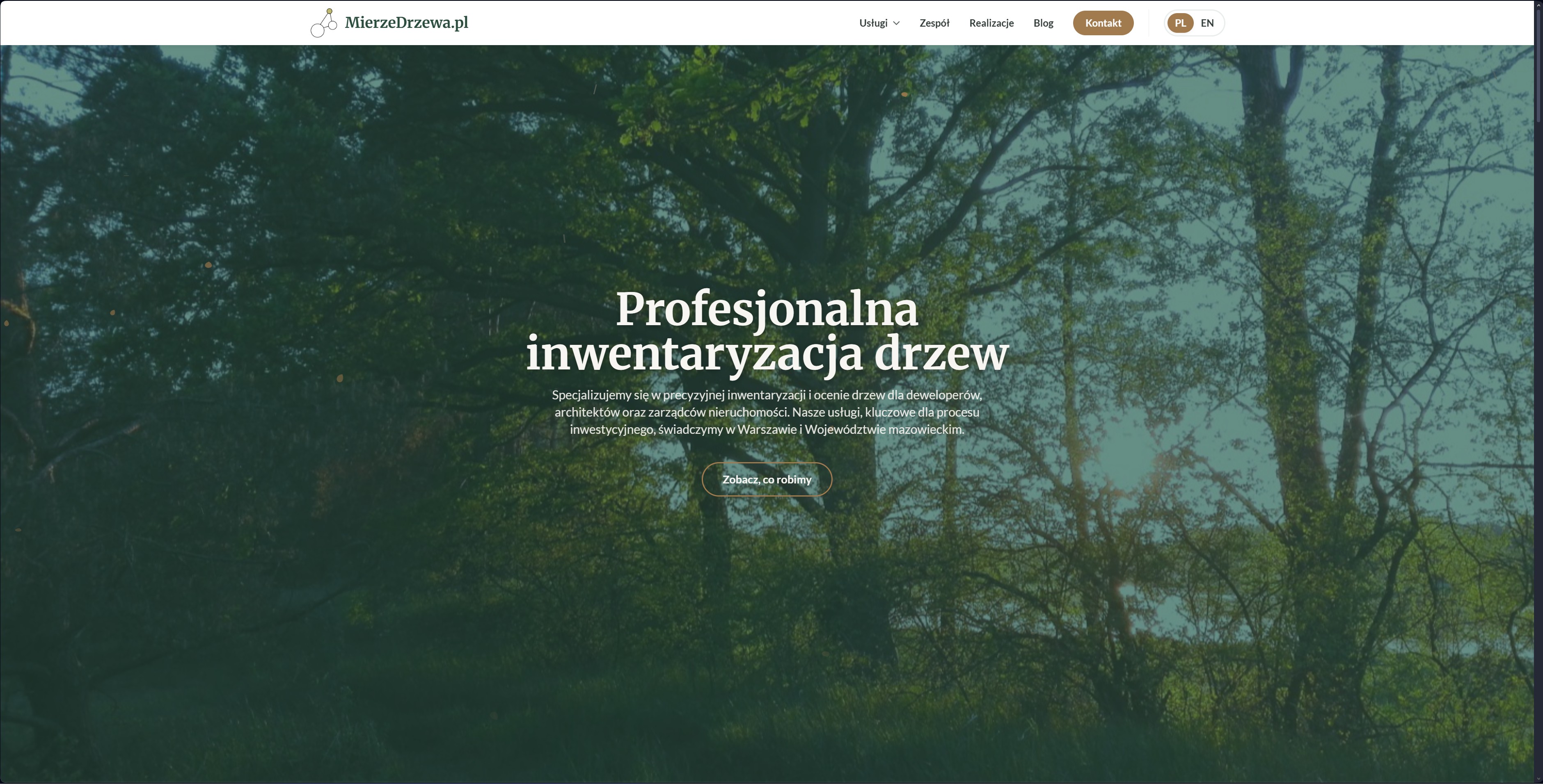 Portfolio: Strona dla firmy MierzeDrzewa.pl